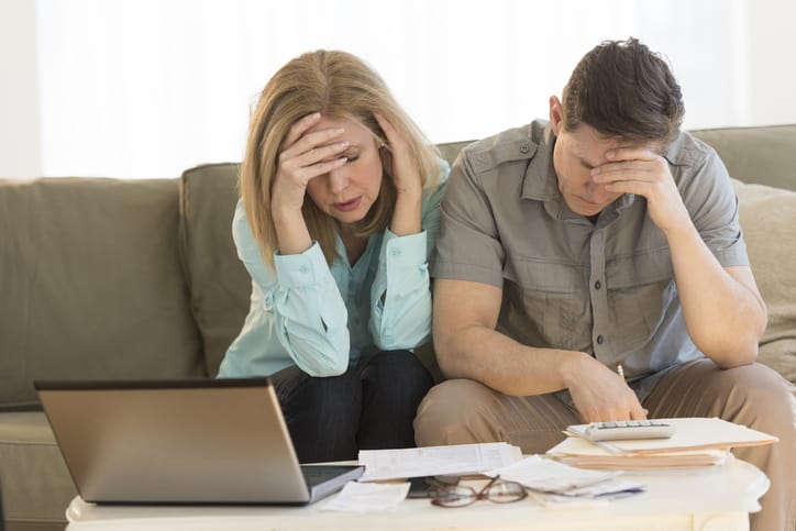 couple dealing with debt